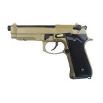 Страйкбольный пистолет WE BERETTA M92F, CO2, Койот, металл, WE-M008-T-M9A1-CO2